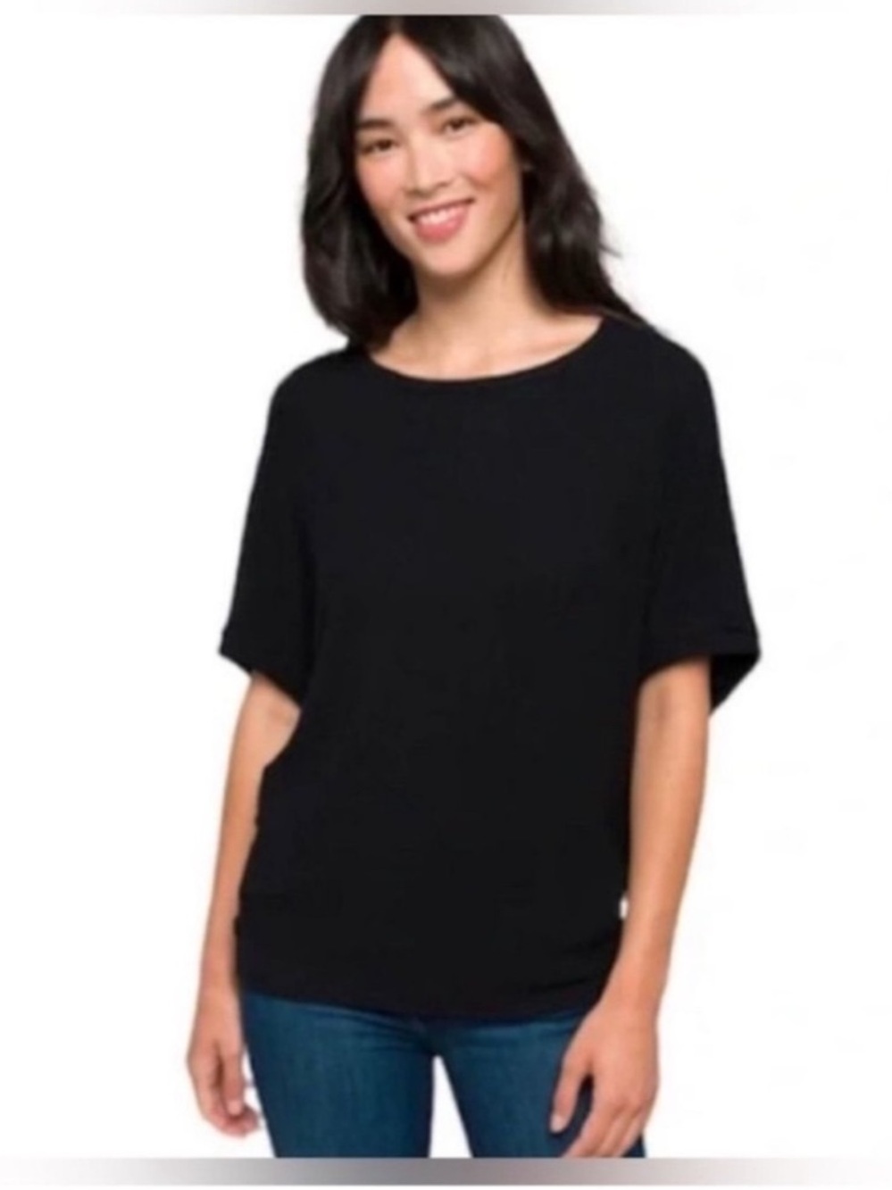MICHAEL STARS Verna Dolman Sleeve Knit Top in Black New With Tags Size Medium - Picture 7 of 15